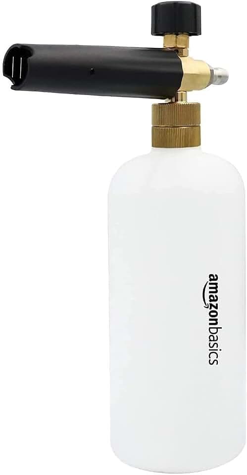Amazon Basics Foam Cannon with 1/4-Inch Quick Connector for Pressure Washer, Snow Foam Lance for Car Washing, Adjustable Nozzle, 33-Ounce (1 Liter)
