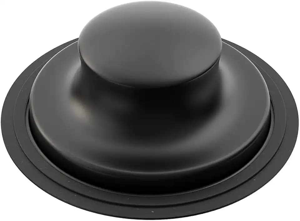 Kitchen Sink Stopper, 3-1/2 inch Universal Sink Plug Cover for Garbage Disposal Flange Drain - Stainless Steel Matte Black