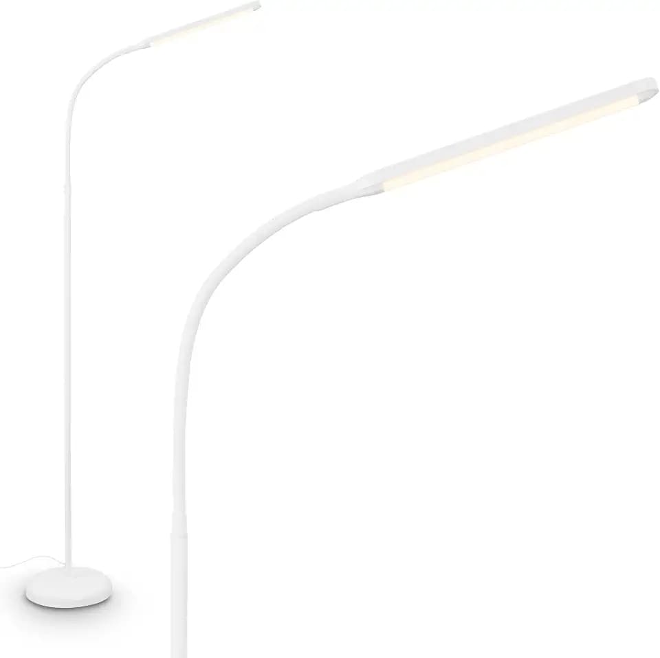 BRILONER - LED Stehlampe mit Touch, dimmbar, Speicherfunktion, Leselampe, Wohnzimmerlampe, Schlafzimmer Deko, Deckenfluter, Standleuchte, Stehleuchte, 21 x 170 cm, Weiß