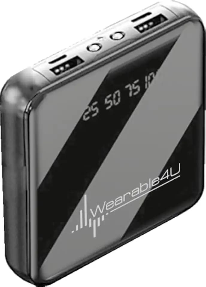 Power Bank 5000mAh, 5V 2A Output, 2xUSB,w/LCD Display, Square, Black