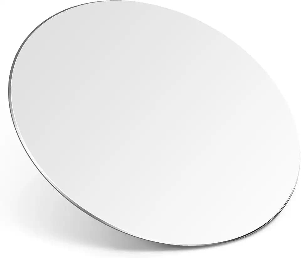 HONKID Metal Aluminum Mouse Pad Thin Hard Mousepad 7.87 * 7.87 Round Silver