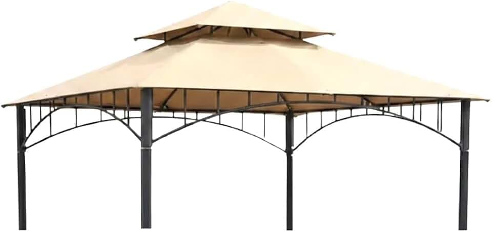 Garden Winds Durable Replacement Canopy Top Cover Compatible with The L-GZ136PST Madaga 10' x 10' Gazebo - Classic Sand, 350