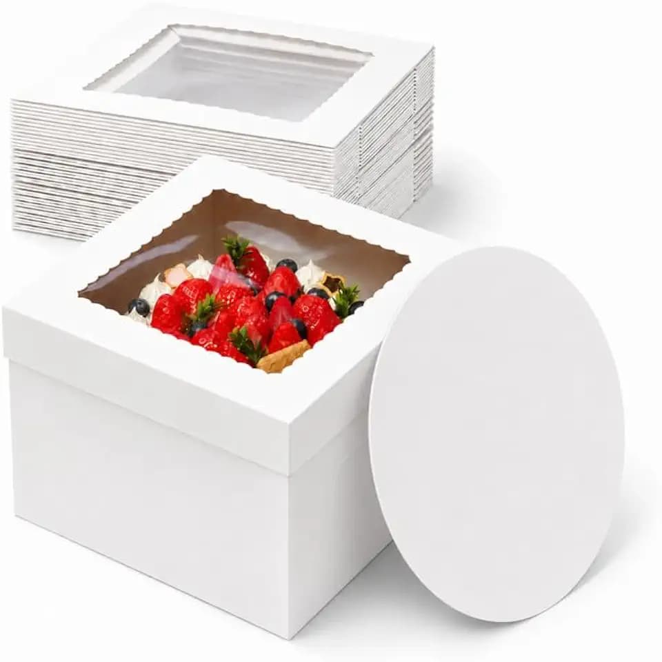 Tortenkarton 5er Pack Tortenbox Set 30x30x20cm für Kuchen Transportbox