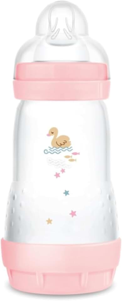 MAM Easy Start Babyflasche 260 ml, Anti-Kolik-Flasche für gemischtes Stillen, reduziert Luftblasen und das Risiko von Koliken, Zubehör für Neugeborene 2+ Monate, selbststerilisierend und mit Sauger