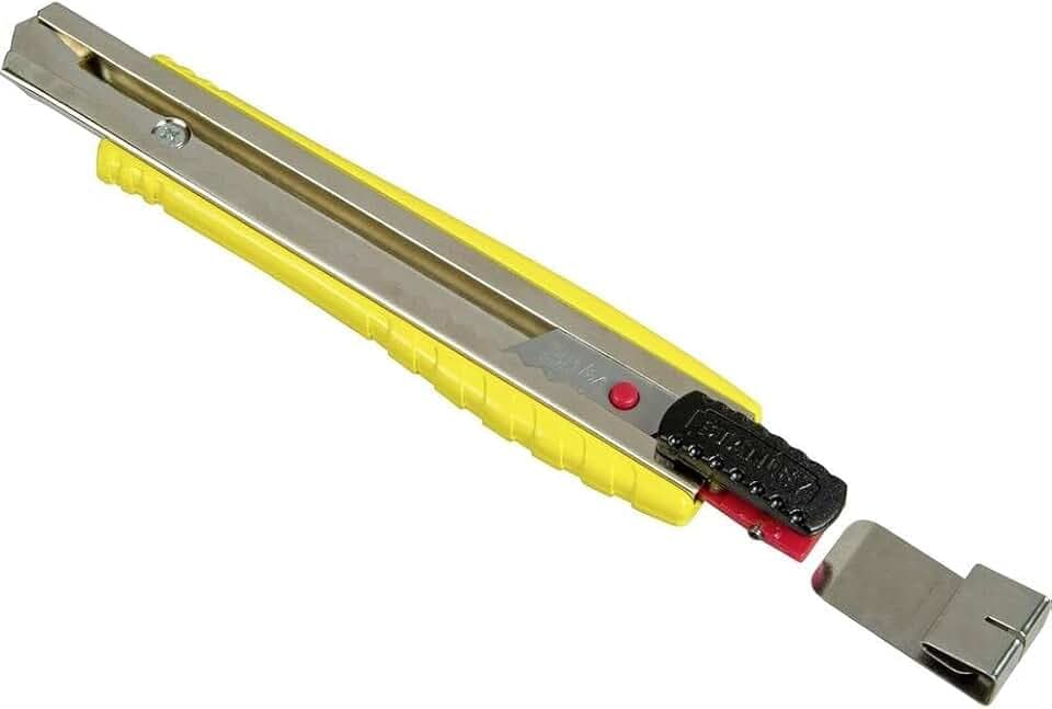 STANLEY FATMAX Cuttermesser 0-10-421 (18 mm Klingenbreite, 155 mm Länge, schmales Messer mit Abbrechklinge für präzise Schnitte, robuster Alumimiumkorpus, rutschfester Griff)