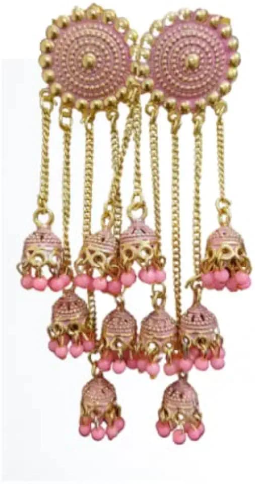 Traditionals Indian Wedding Oxidised Gold-Plated Handcrafted Trending New Jhaler Style Jhumka Jhumki Earrings for women