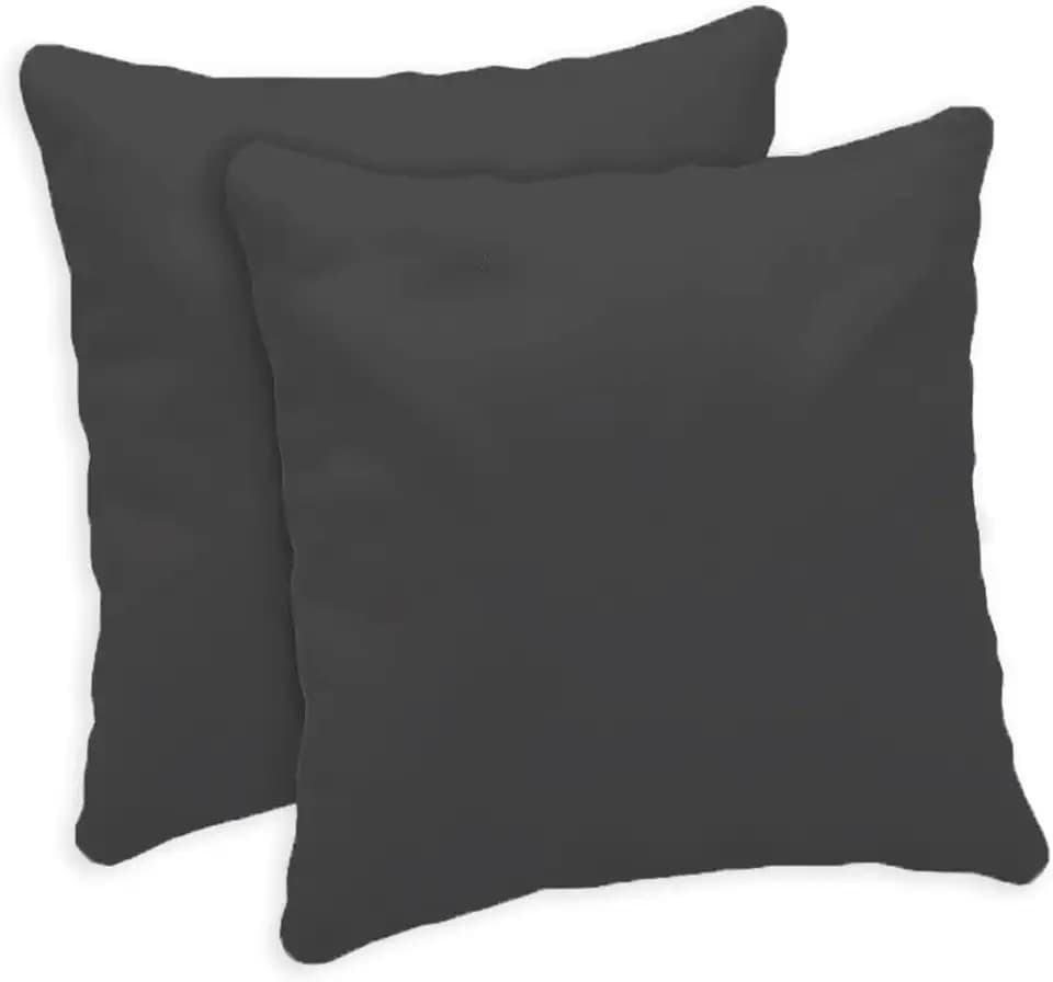 Giovanni Dolcinotti 2er Set Sofakissen 40x40 cm - Zierkissenbezüge - 100% Baumwolle - Bezüge mit verstecktem Reißverschluss - Dunkelgrau - Modell Atlanta
