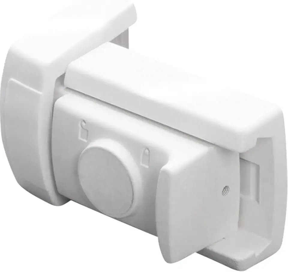 Burg Wächter Tür- und Fensterriegel, Einbruchschutz für Fenster und Türen, Beidseitig verwendbar, WinSafe WR 60, Weiß, Winsafe WR 60 W SB, S