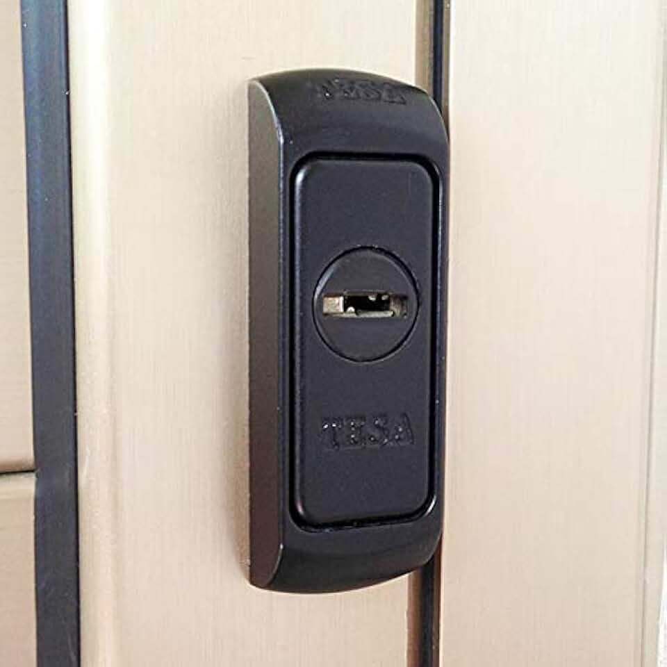 TESA E24000NE Sicherheitsrosette für Schließzylinder, Schwarz, Schutz vor Aufbohren und Abbrechen