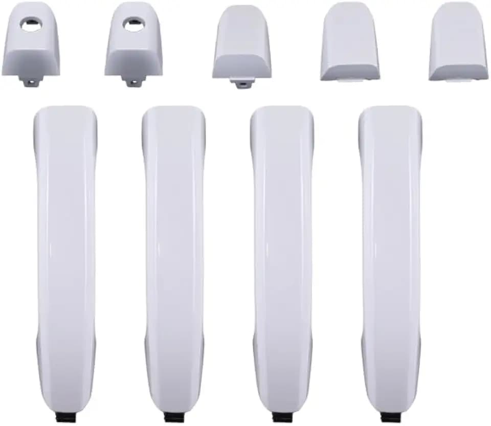 1 Lot Exterior Door Handle Compatible with 2014-2018 Chevrolet Silverado Suburban Tahoe GMC Sierra Yukon (White)