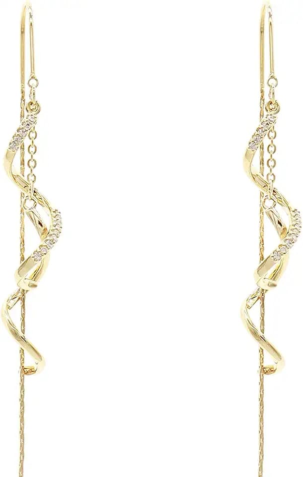 Sonateomber Gold Long Chain Threader Earrings for Women - Fashion Statement Drop Dangle Thread Earrings Jewelry Gift