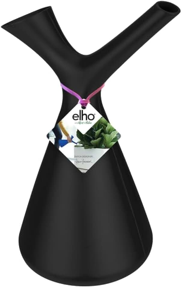 Elho Plunge Giesskanne 20 - Gießkanne für Innen & Zubehör - Ø 15.0 x H 29.5 cm - Living Schwarz