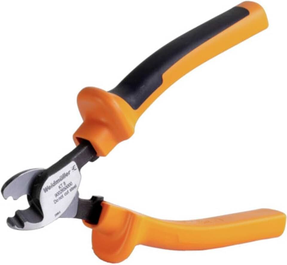 Weidmüller Kabelschneider KT 8 (für Kupfer-/Aluminiumkabel bis ø 8 mm, VDE + GS geprüft Schutzisolation bis 1000 V, Kabelzange) 480778