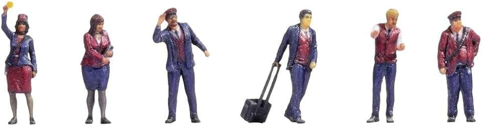 NOCH Bahnpersonal, 3D-Master-Figuren Set, für Z-Spur Bahnmodelle, detailgetreue farbige Figuren