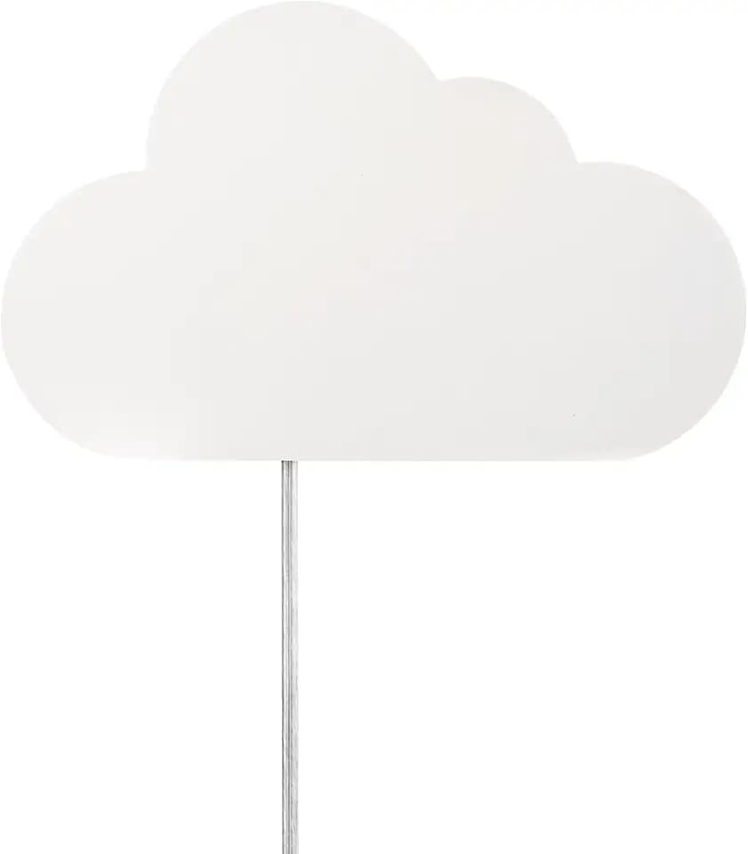 Globe Electric 51492 1-Light Floating Cloud Plug-in Wall Sconce, Matte White, 6ft Clear Cord, Inline On/Off Rocker Switch, Lights for Bedroom, Bulb Not Included, Mounted Bedside Lamp