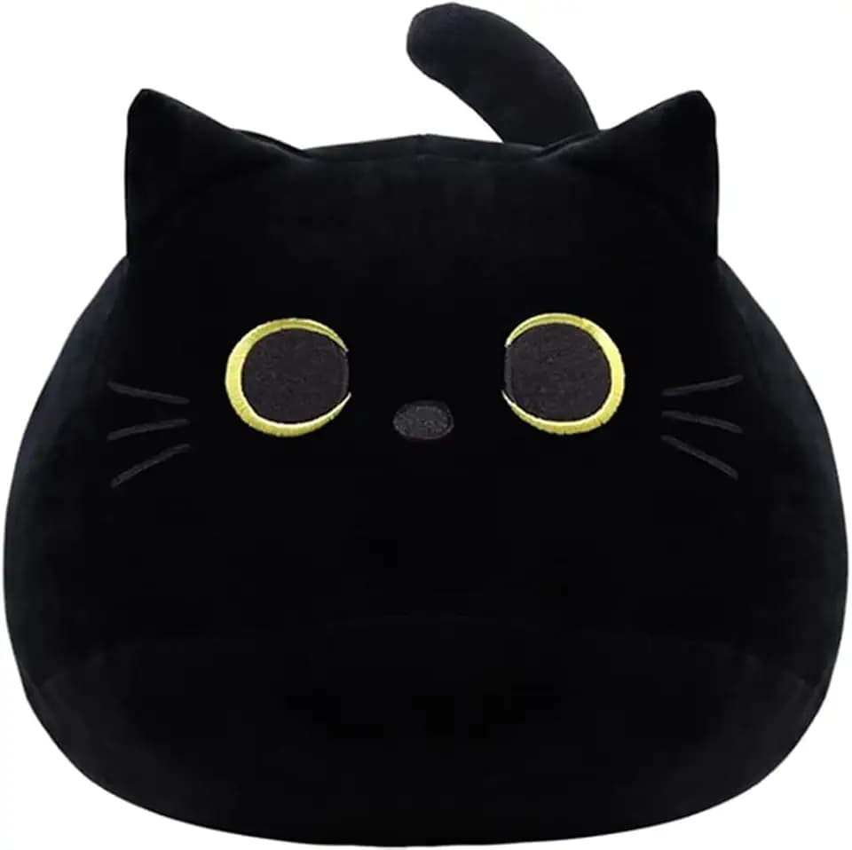 40 cm, schwarzes Katzen-Plüschspielzeug, Dicke Katze, Kawaii-Kissen, Plüsch, Lendenwirbelkissen, Heimdekoration, Jungen, Mädchen, Geburtstag, Valentinstag, WeihnachtenGeschenk