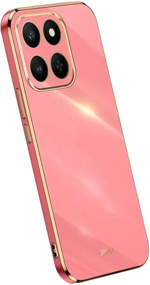 Topme Silikonhülle für Honor 400 Smart (4G/5G) / Honor X7d (6.77" Inches), [handyhülle im Goldrand-Stil] - Rot