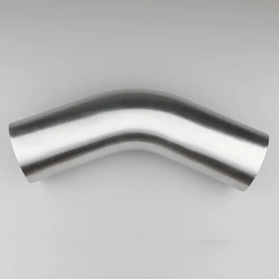 76mm (3") OD 45 Degree Elbow 3 Inch Aluminum Intercooler Pipe Air Intake Tube, 1.3D Radius, Brushed Finish