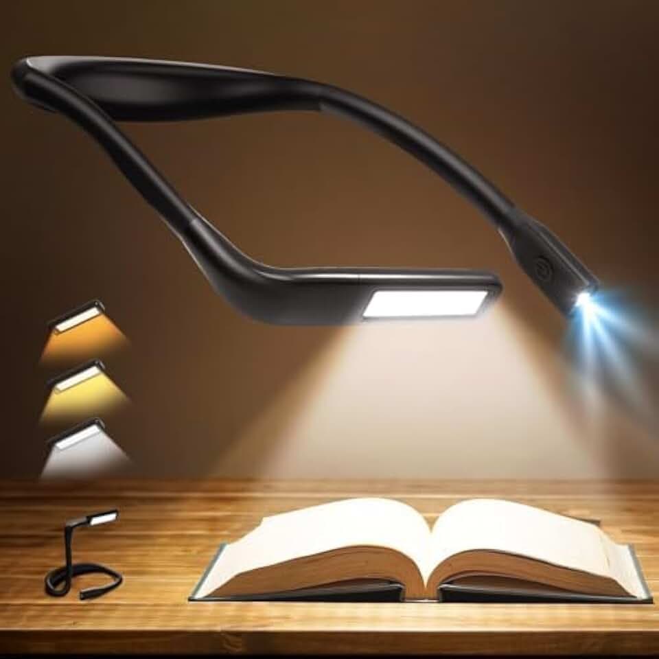 Buch Leselampe Hals Wiederaufladbar LED Nackenlampe Bett Buchlampe