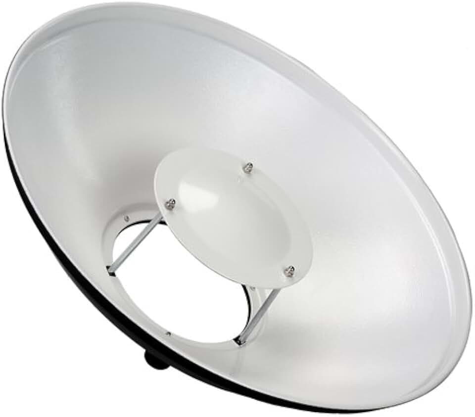 Fotodiox Pro 16in (40cm) All Metal Beauty Dish with Balcar (Alien Bees / Einstein / White Lightning) Insert - Soft White Interior