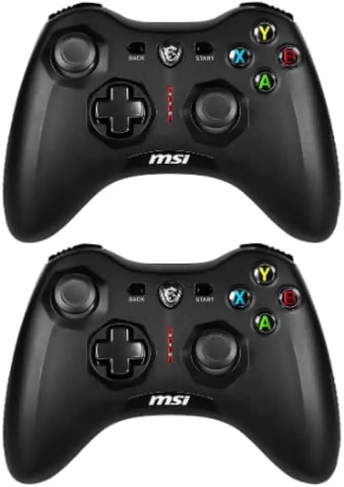 MSI Force GC30 V2 2-Pack Edition Wireless Gaming Controllers, Dual Vibration Motors, Dual Connection Modes, Interchangable D-Pads, Compatible with PC & Android, Black