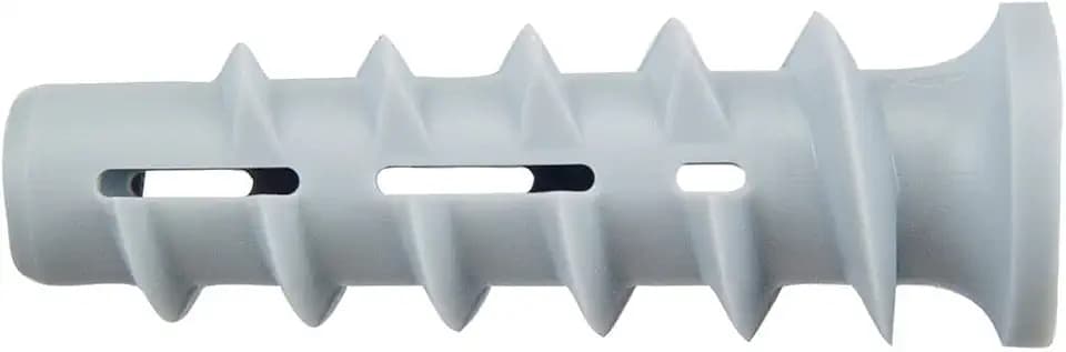 fischer FTP K 4 - Turbo Porenbetonanker aus Kunststoff zum Befestigen von Bildern, Leuchten und Wandregalen uvm. in Porenbeton und Vollgips-Platten - 25 Stück - Art.-Nr. 78411, Grau