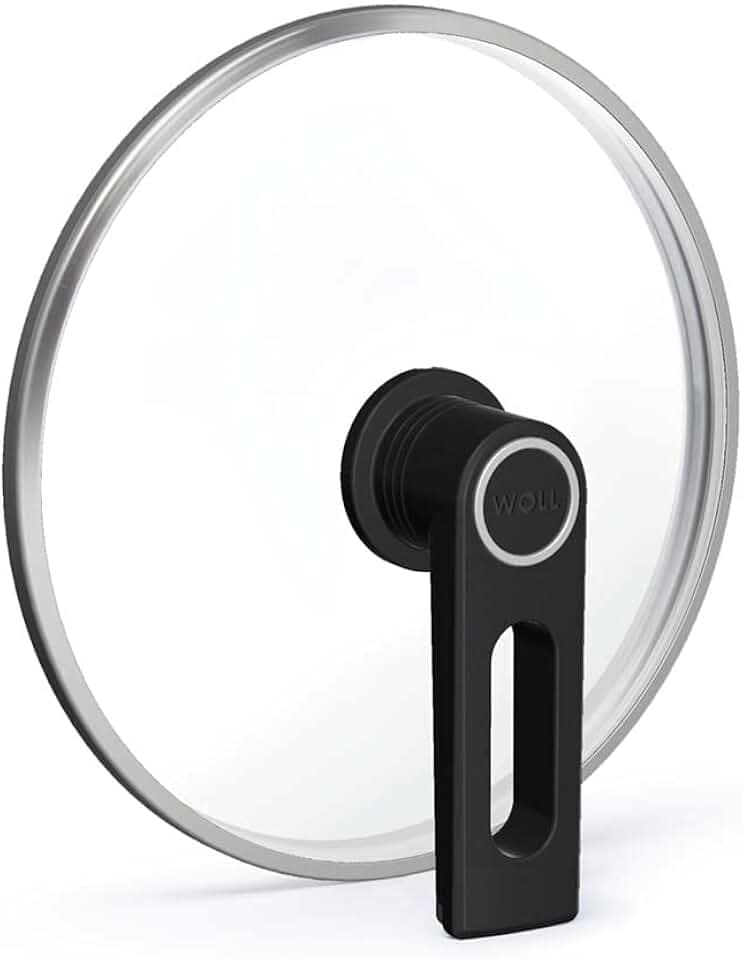 Woll Smart Lid, rund, Ø 24 cm, Deckelknopf mit permanenter Entlüftung, Parkfunktion, Edelstahleinfassung, transparent, backofenfest bis 250°