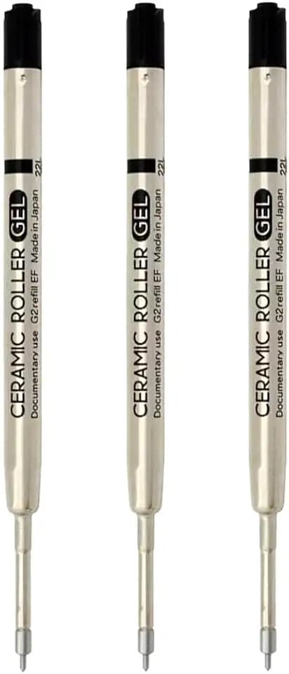 Ohto Ceramic Roller Gel Refills, Needle Tip, Metal Fine Point 0.5mm, Ultra Quick-Drying, Saturated Black Liquid Gel Ink Produces Clear and Bold Lines, Compatible with GS02, PG-M05NP-BK, Set of 3