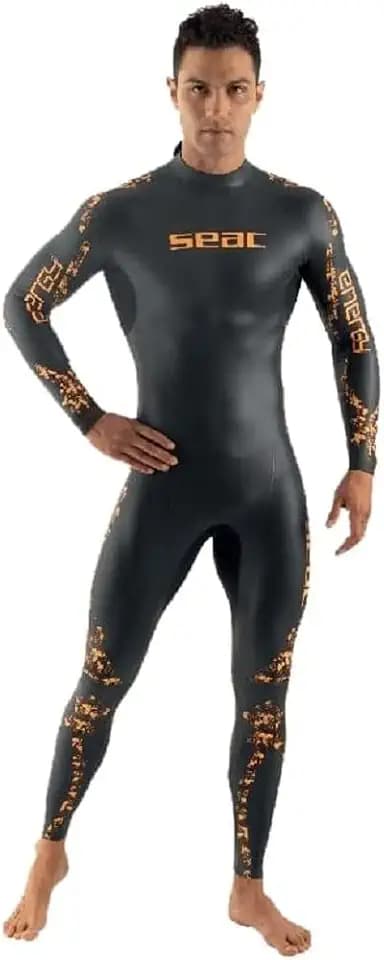 Seac Men's Energy Man Ultraelastischer Tauchanzug aus glattem 2 mm Neopren Smoothskin für Schwimmen und Freitauchen