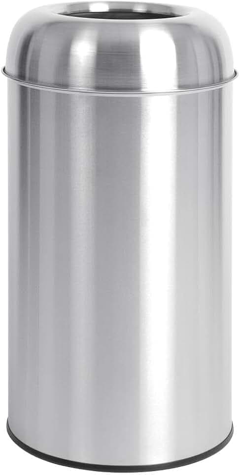 Bolero Mülleimer mit offenem Deckel, 40 l, Edelstahl