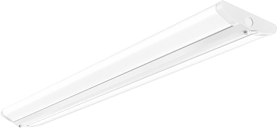 AntLux 4FT LED Wraparound Light Fixture 50W Ultra Slim LED Shop Lights for Garage, Eye Care, 5500 Lumens, 4000K Neutral White, 4 Foot Flush Mount Office Ceiling Wrap Light for Workshop Kitchen Laundry