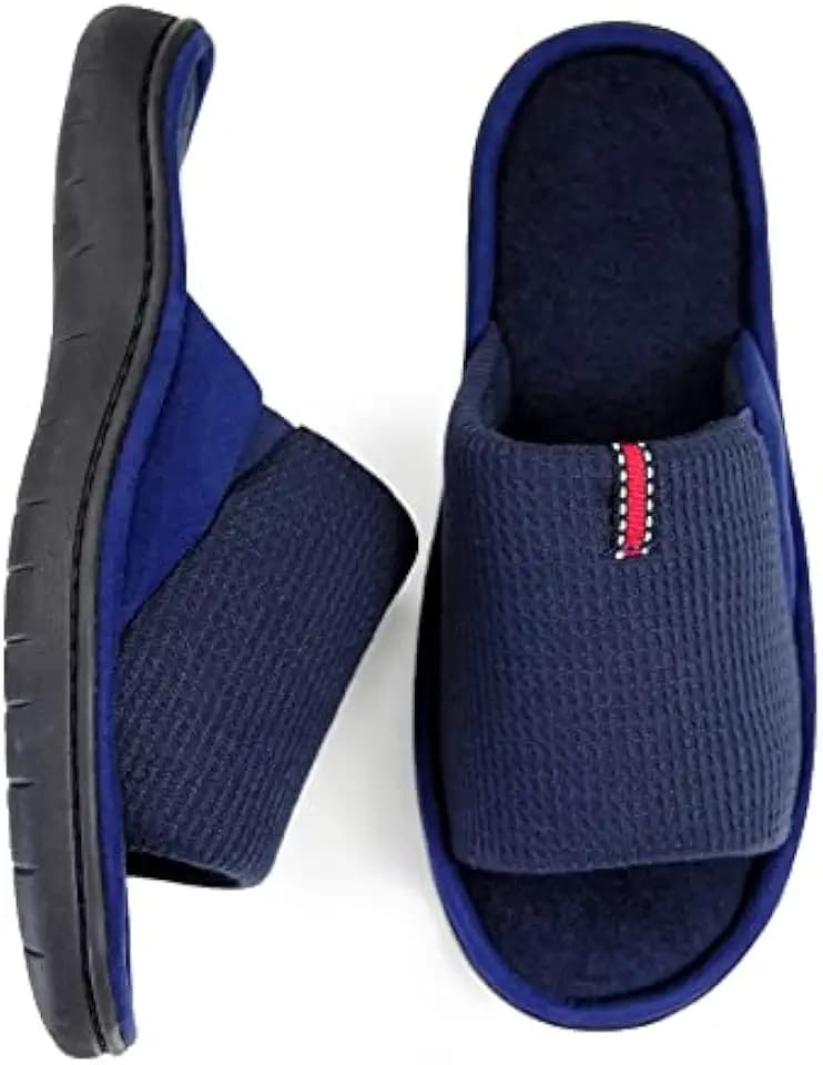 WALKFUN Lightweight House Slippers for Men Open Toe Soft Indoor Slip on Mens Slides Sandals with Memory Foam for Bedroom Patio£¬All Seasons