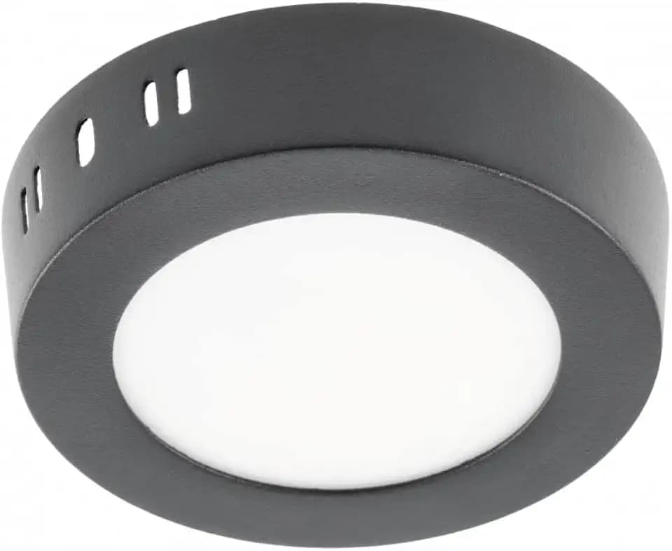 GTV lighting - LED-Leuchte ORIS PLUS, Downlight, 7W, schwarz, 4000K, 560lm, AC220-240V, Aufputz, IP20, 120°