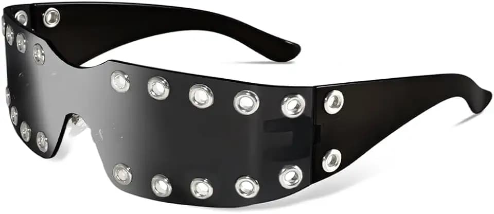 Crazy Feng Y2K Rave Grommet Sunglasses for Women Men 2026 Futuristic Outfit