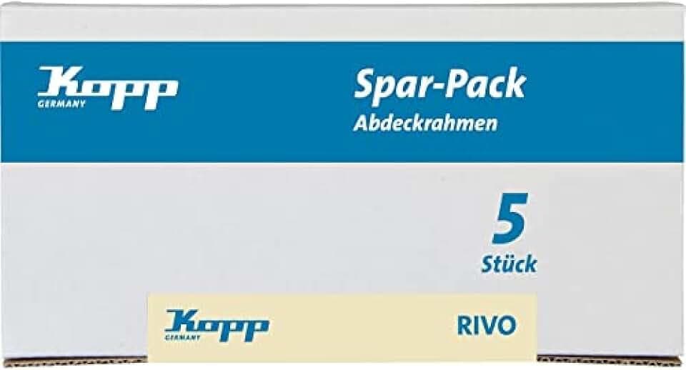 Kopp Profi-Pack:5 Abdeckrahmen für senkrechte und waagerechte Installation,2-fach, Rivo anthrazit, 404615051