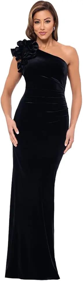 Xscape Women's Xscape Women's Off The Shoulder Sweetheart Neck Ruffle Knee Length Dress