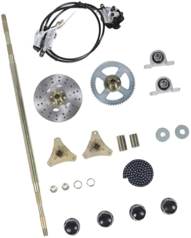 Akozon 29-Zoll-Go-Kart-Hinterachsen-Set, Bremskettenscheiben-Bremssattel-Nabensatz, Ersatzsatz für 50 70 90 ATV-Quads