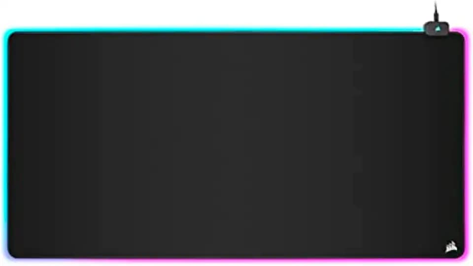 Corsair MM700 RGB Extended 3XL Cloth Gaming Mouse Pad/Desk Mat - Massive 1,220mm x 610mm (48” x 24”) Cloth Surface, 360° Three-Zone RGB Lighting, Two USB Ports - Black