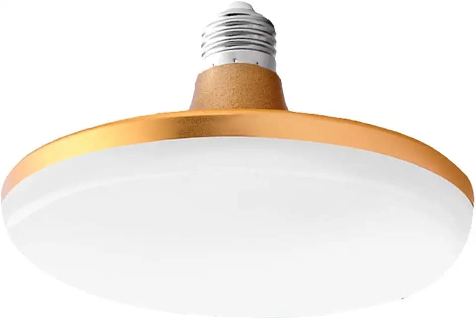 OSALADI Energiesparlampe, 220 V, 12 W, E27, LED, flach, hohe Leistung, UFO LED, für die Beleuchtung des Hauses (Gold)