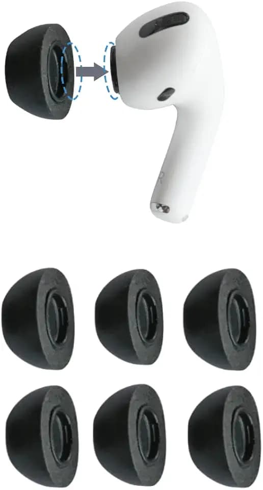Comply Memory Foam Replacement Ear Tips, Black, Medium (3 Pairs)