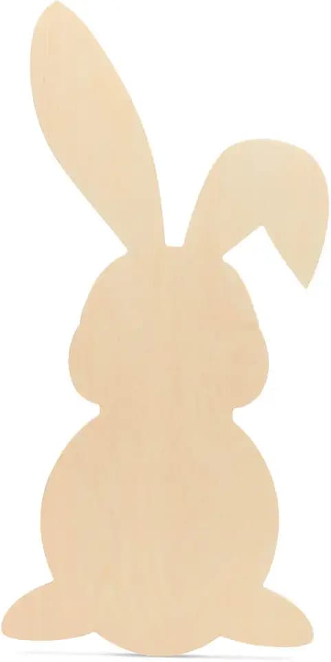 Wooden Bunny, Pack of 6 Easter Wooden Bunny Cutouts for Crafts, 12 Inch x 6 Inch (1/4 Inch Thick) Rabbit Decor, Unfinished Wood Spring Bunnies, Easter Crafts for Adults, Paint and DIY