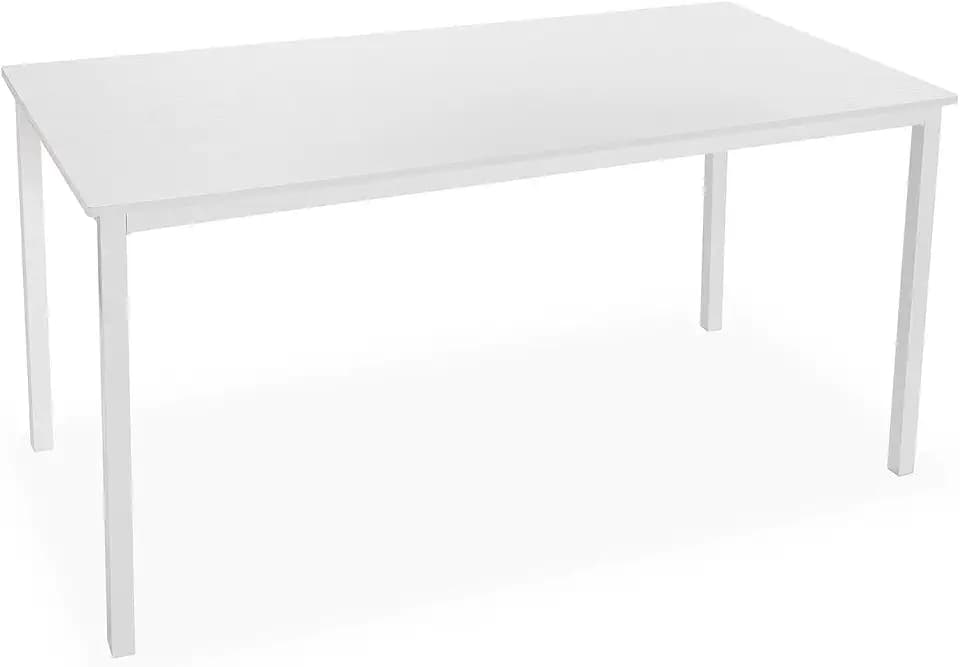 Versa Amaia Esstisch für Küche, Terrasse, Garten oder Esszimmer, Maßnahmen (H x L x B) 79 x 80 x 160 cm, Holz und Metall, Farbe: Weiß