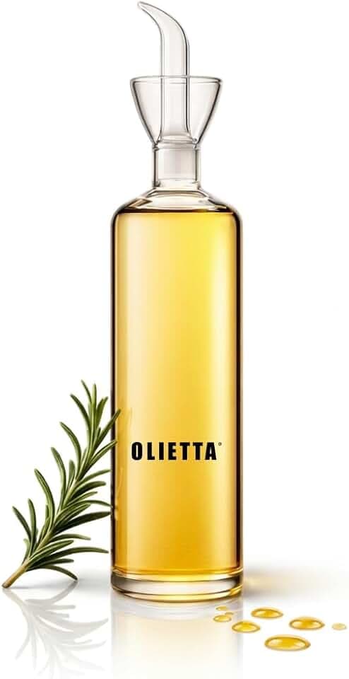 Olive Oil Dispenser Bottle 17 fl oz - Borosilicate Glass Non-Drip Pourer