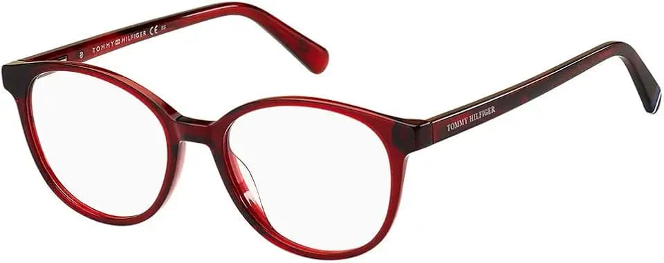 Tommy Hilfiger Th 1969 4ET/17 RED RED HORN Eyewear Women's Acetate, Standard, 51