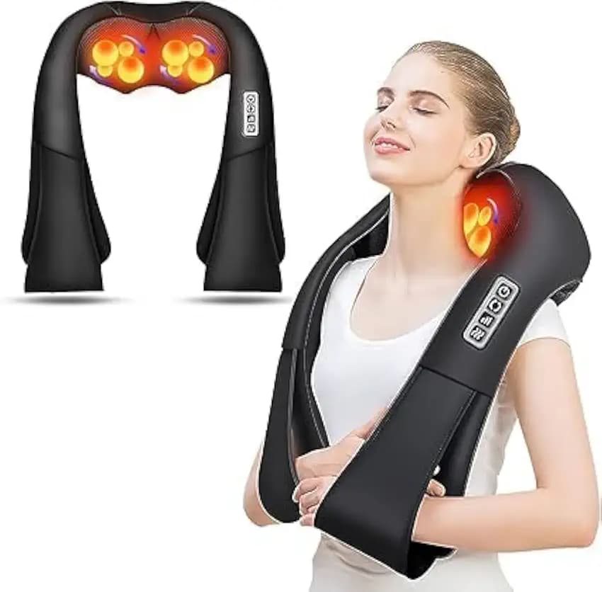 AERLANG Massagegerät Schulter Nackenmassagegerät mit Wärme, Weihnachtsgeschenke, Shiatsu Rückenmassagegerät Massagegerät Nacken,Rücken,Nacken Geschenke für Frauen, Männer