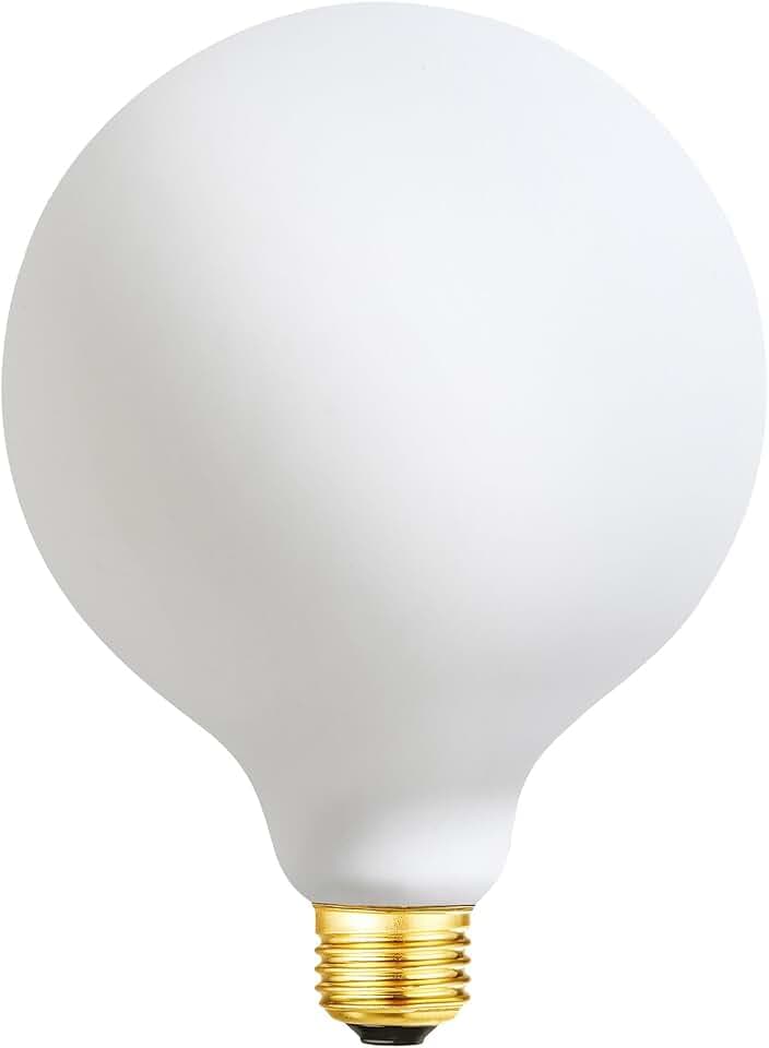 Leools Globe Light Bulbs 60 Watt Replacement for Decorative,Matt White,E26 Dimmable Warm White Large G40(G125) 6Watt(60Watt Equivalent) LED Bulb,CRI95,2700K,1Pack
