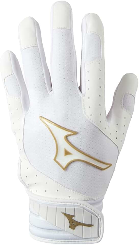 Mizuno Finch Softball Padded Batting Gloves | Pair | Adult and Youth | Nonslip Palm | Padded ShockPalm | FlexMesh Back | QuikAdjust Wrist Tab