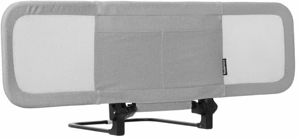 Casualplay Safe Night Tragbares Bettgitter mit seitlichem Zusammenklappen, ausziehbar bis 120 cm, Grau
