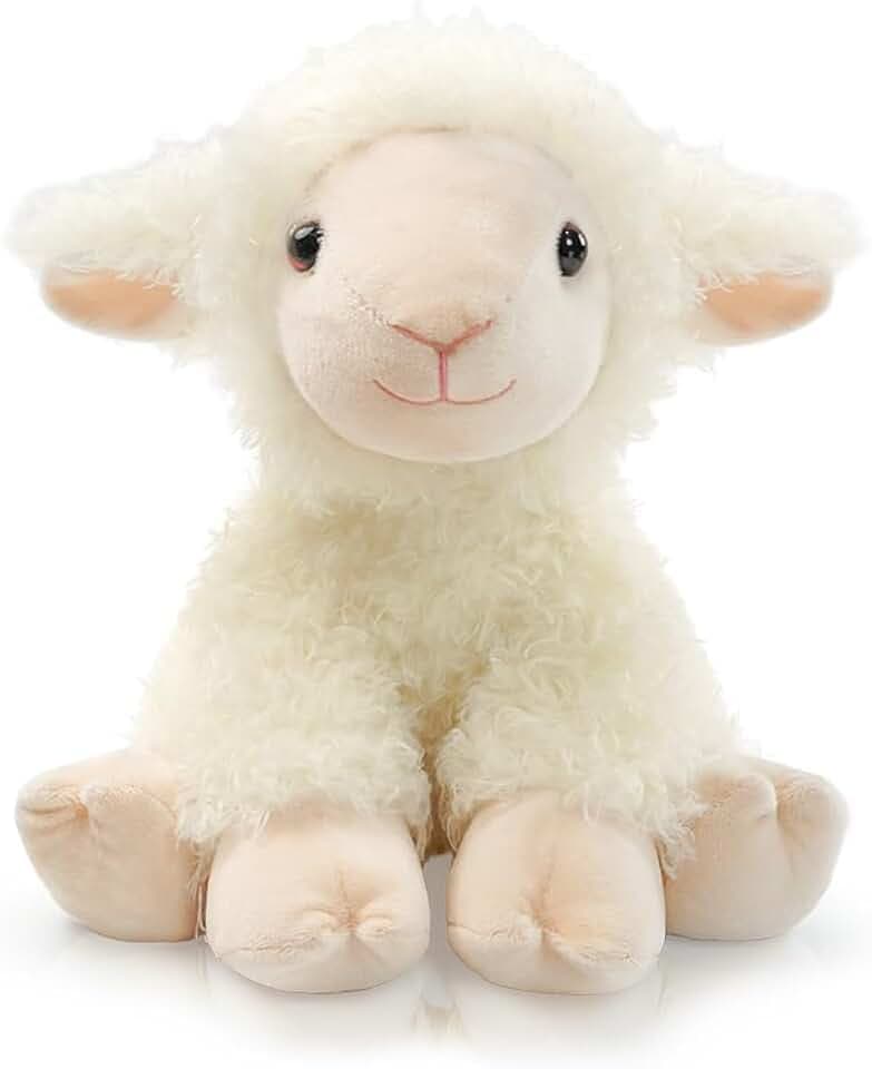 Plush Lamb Sitting Toys Stuffed Animal, 8.5’’ Realistic Sheep plush Toy
