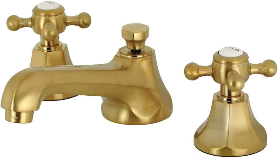 Kingston Brass KS4467BX Metropolitan Widespread Bathroom Faucet Pop-Up, Brushed Brass